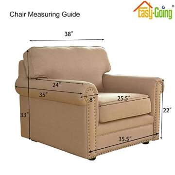 Easy-Going Stretch Chair Sofa Slipcover 1-Piece Couch Sofa Cover Furniture Protector Soft with Elastic Bottom for Kids, Pet. Spandex Jacquard Fabric Small Checks (Chair, Dark Green)