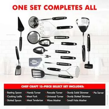 Chef Craft Select 13-Piece Stainless Steel Kitchen Utensil Set