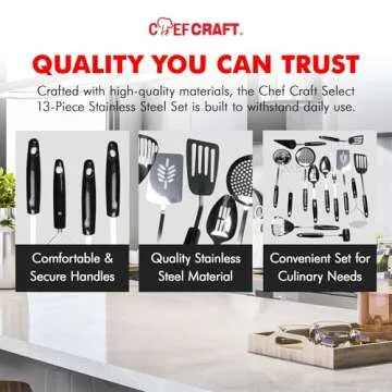 Chef Craft Select 13-Piece Stainless Steel Kitchen Utensil Set