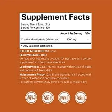 NatureBell Instant Creatine Monohydrate Powder 2 Pack, 500 Grams