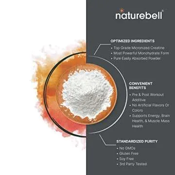 NatureBell Unflavored Creatine Powder for Peak Performance