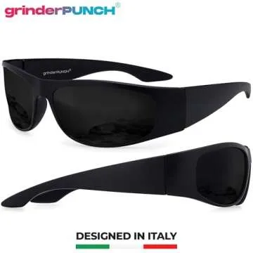 grinderPUNCH Super Dark Lens Sunglasses with Biker Style