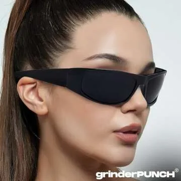 grinderPUNCH Super Dark Lens Sunglasses with Biker Style