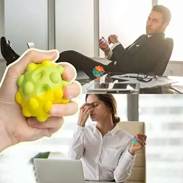 Telinkin Pop It Ball Fidget Toys for Kids and Adults Gifts, Small Sensory Squishy Stress Balls for Girls and Boys, Push Popit Ball Fidgets Toy with Anxiety for Autistic Children Relief Pack of 4