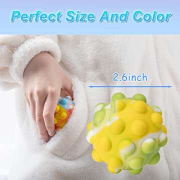 Telinkin Pop It Ball Fidget Toys for Kids and Adults Gifts, Small Sensory Squishy Stress Balls for Girls and Boys, Push Popit Ball Fidgets Toy with Anxiety for Autistic Children Relief Pack of 4