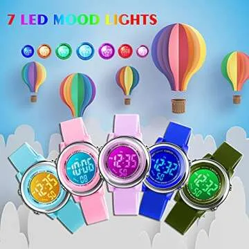 cofuo Kids Digital Sport Waterproof Watch for Girls Boys, Kid Sports Outdoor LED Electrical Watches ...