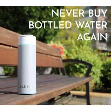 astrea ONE Filtering Water Bottle, Black with Midnight Black Accent (NSF53 Certified)