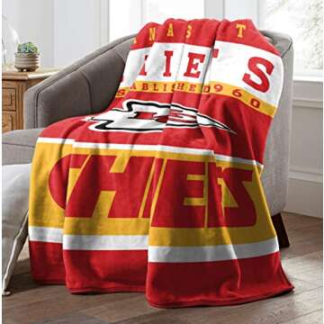 Northwest NFL Kansas City Chiefs Unisex-Adult Raschel Throw Blanket, 60" x 80", 12th Man