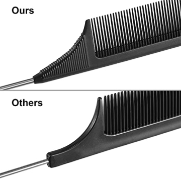 Durable Carbon Fiber Rat Tail Comb Set for Professional Hair Styling