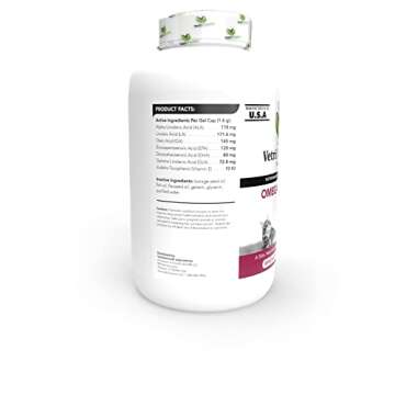 VetriScience Omega 3 Fish Oil for Dogs and Cats, 90 Soft Gels - Skin and Coat, Heart Health and Immu...