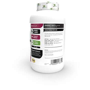 VetriScience Omega 3 Fish Oil for Dogs and Cats, 90 Soft Gels - Skin and Coat, Heart Health and Immune Support Supplement