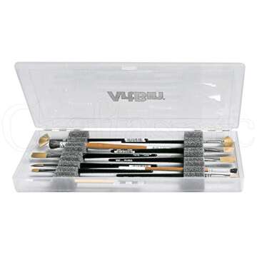 ArtBin KW903 Brush Box with Foam Inserts, Fine Art Portable Paint Brush Organizer, Plastic, Clear, 1.0 Count