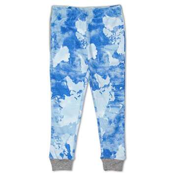 HonestBaby 2-Piece Pajamas Sleepwear PJs 100% Organic Cotton for Baby, Toddler, Kids, Boy, Watercolor World, 5T