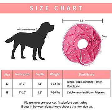 WZ PET Adjustable Soft Recovery Cone for Cats and Puppies, Pink