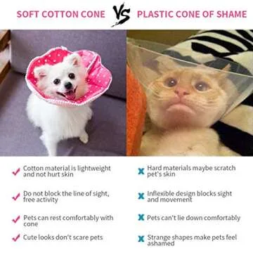 WZ PET Soft Recovery Cat Dog Cone, Adjustable & Comfortable