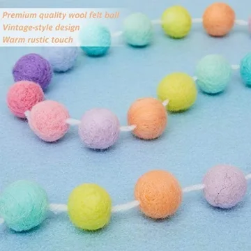 Colorful Wool Felt Ball Garland for Home Décor