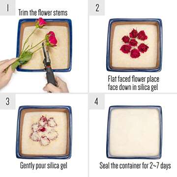 5LBS Silica Gel Flower Drying Crystals (<1mm) - Reusable Crystals Desiccant for Flower Preservation - Easy to Use