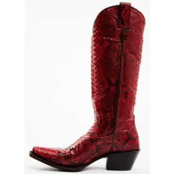 Idyllwind Women's Slay Exotic Python Western Boot Snip Toe Red 9 M US