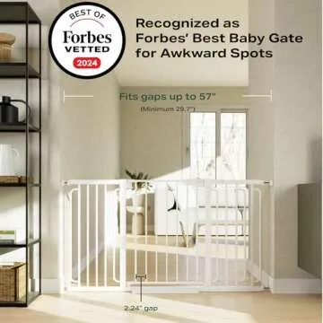 Cumbor 29.7-57" Extra Wide Baby Gate for Stairs, Mom's Choice Awards Winner-Dog Gate for Doorways, P...