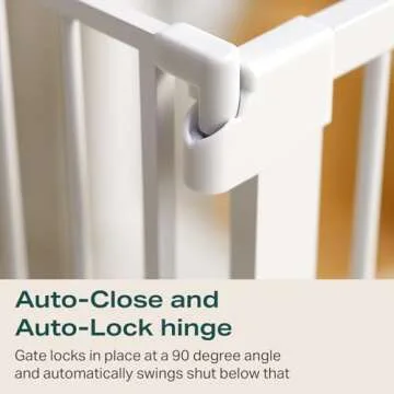 Cumbor 29.7-57" Extra Wide Baby Gate for Stairs, Mom's Choice Awards Winner-Dog Gate for Doorways, Pressure Mounted Walk Through Safety Child Gate for Kids Toddler, Tall Pet Puppy Fence Gate, White