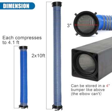 OUTPRIZE 20FT RV Sewer Hose, EXTREME Heavy Duty TPE Material for Abrasion Resistance and Crush Protection, Camper Sewer Hose Kit with Pre-Attached Bayonet Fittings, 4-in-1 Adapter Elbow and Wrench