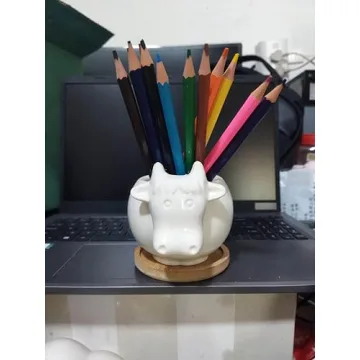 Cartoon Cow Succulent Pot Decorative Desk Accessory