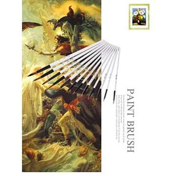 Round Watercolor Detail Paint Brushes Nylon Hair 12pcs for Watercolors,Acrylics,Inks,Gouache,Oil and Tempera(12pcs Pearl White Short Wooden Paint Brush Set)