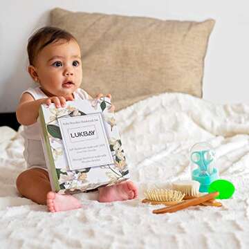 Toddler Hair Brush Comb Set-Complete Kit Baby Products Wooden Soft Bristle Brush Wooden Comb Baby Cr...