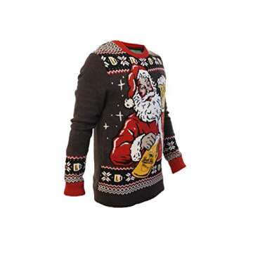 Ugly Christmas Party Sweater Unisex Santa's Winter Ale Beer Drinking- XL Winter Ale Black