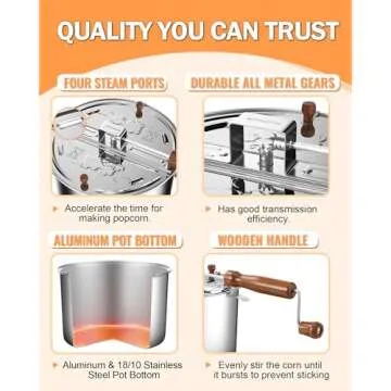 Cook N Home Stovetop Popcorn Popper - Perfect For Movie Nights