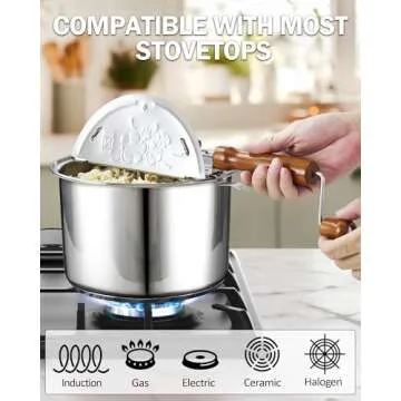 Cook N Home Stovetop Popcorn Popper - Perfect For Movie Nights