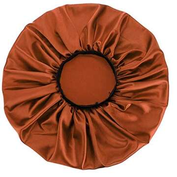5 PCS Satin Silk Bonnet Sleep Cap Extra Large Jumbo Day and Night Cap Hat Salon Bonnet Head Hair Covers Chemo Caps with Elastic Wide Band for Black Women Long Curly Natural Hair Braids
