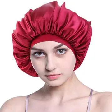 5 PCS Jumbo Satin Bonnet Set for Natural Hair Protection