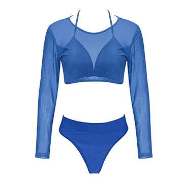 Stylish ALBIZIA Women's 3 Piece Swimsuit in Sky Blue