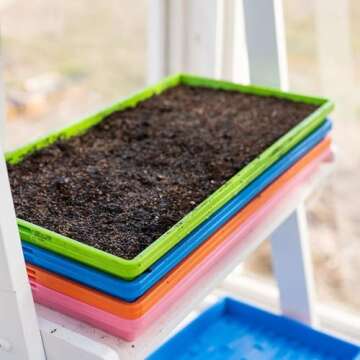 Bootstrap Farmer Microgreen Growing Trays, Multicolor 10 Pack, No Holes Heavy Duty Sprouting Tray