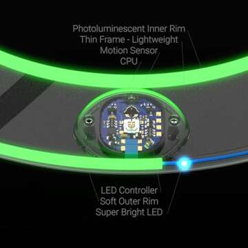 TOSY Flying Ring - 12 LEDs, Super Bright, Soft, Auto Light Up, Safe, Waterproof, Lightweight Frisbee...