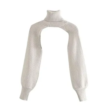 UANEO Women's Super Cropped Sweater Turtleneck Shrug