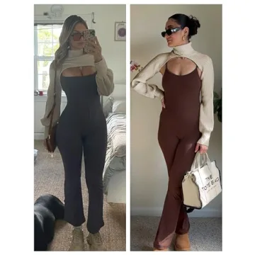 UANEO Women's Super Cropped Sweater Turtleneck Shrug