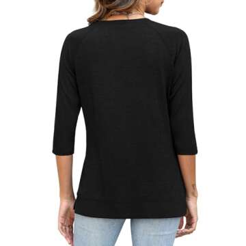 JomeDesign Trendy 3/4 Sleeve Casual Tops for Women