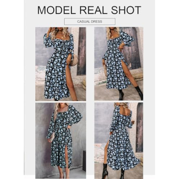 BLENCOT Long Sleeve Floral Midi Dress - Chic & Comfortable