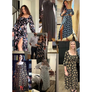 BLENCOT Long Sleeve Floral Midi Dress - Chic & Comfortable