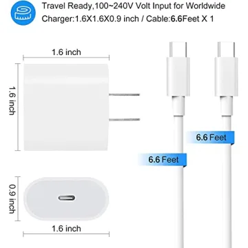 20W USB C Charger for iPad Pro & Air with Cable