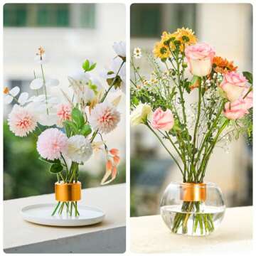 Maveite Bouquet Twister Flower Arrangement DIY Flower Bouquet Creator Dutch Spiral Romantic Twist Bouquet Wedding Decoration Ikebana Flower Holder Home Decor Floral Art Arranging Pin Frog Vase