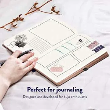 Bullet Dotted Journal by String and Space – Dot Grid Notebook, Dotted 170 GSM Paper – Kawaii Notebook, Handbound with Gift Box – 5.75 x 8.75