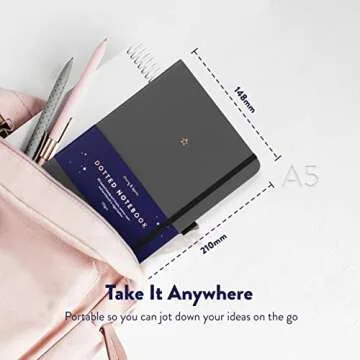 Bullet Dotted Journal by String and Space – Dot Grid Notebook, Dotted 170 GSM Paper – Kawaii Notebook, Handbound with Gift Box – 5.75 x 8.75