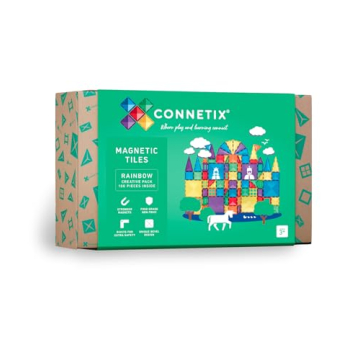 Connetix Rainbow 100-Piece Magnetic Tiles Creative Pack
