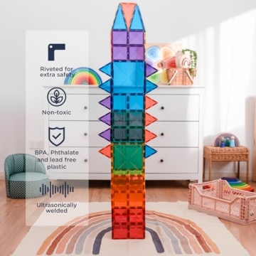 Connetix Rainbow 100-Piece Magnetic Tiles Creative Pack
