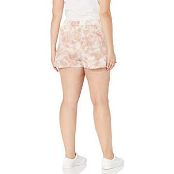 The Drop Women's Michaela Fleece Side Slit Short Shorts, -Wheat Tie Dye, L