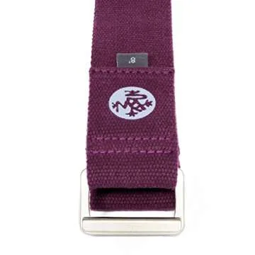 Manduka Align Yoga Strap – Strong, Durable Cotton Webbing with Adjustable Buckle for Secure, Slip-Free Support for Stretching, Yoga, Pilates and General Fitness. (35440), 8 Feet ,Purple