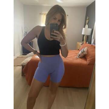 AUROLA No Scrunch Dream Shorts for Women,Seamless Workout Soft Smooth Fashion Everyday Casual Shorts,Jacaranda,M